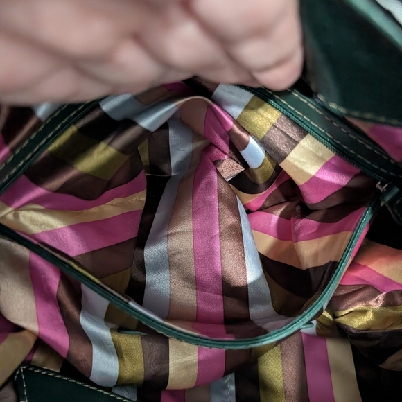 Tignanello Dark Green Leather Shoulder/Hobo Bag - Picture 8 of 14